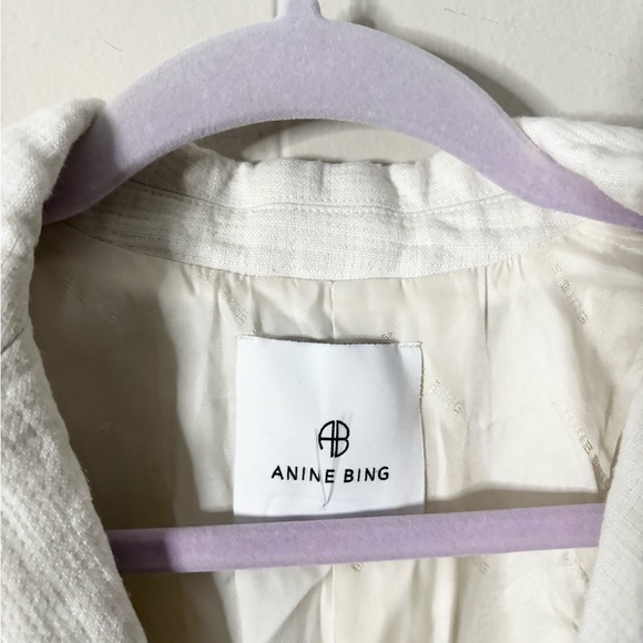 Anine Bing eggshell Quinn linen blazer size SM oversized - Picture 3 of 6